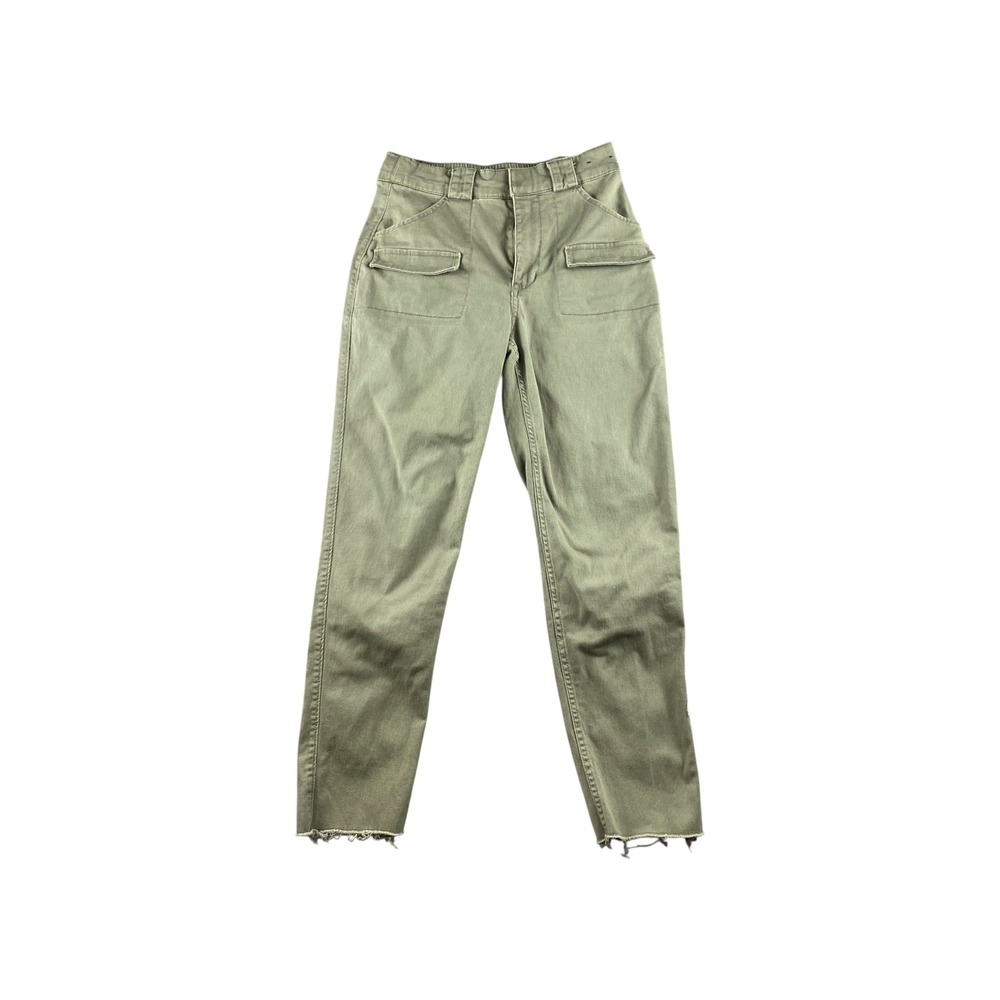 Hollister Ultra High Rise Mom Pants Olive Green Stretch Size Small